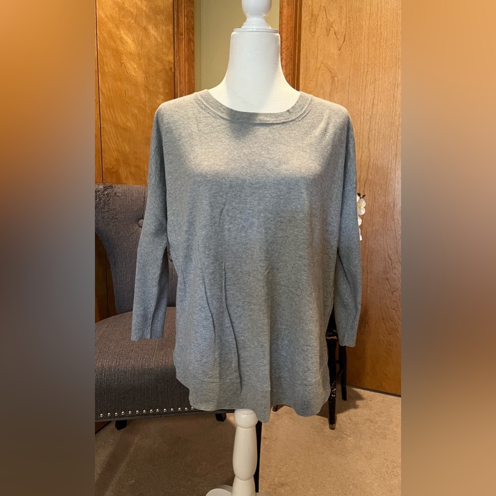 J. Crew Women’s Pullover Crew Neck 3/4 Sleeve Gray Sweater Size Small